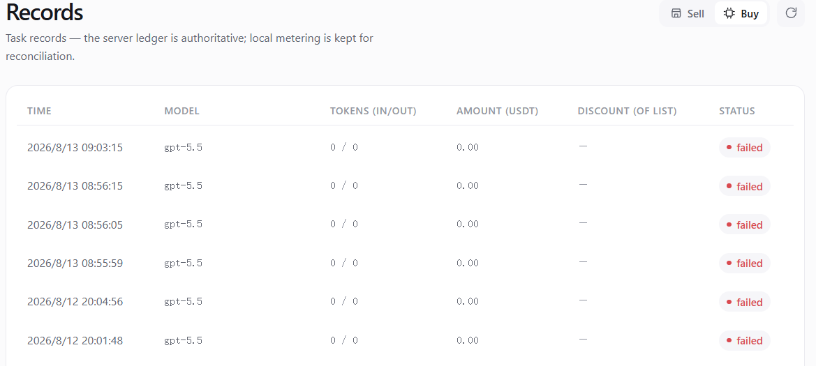 The Buy tab on the Records page